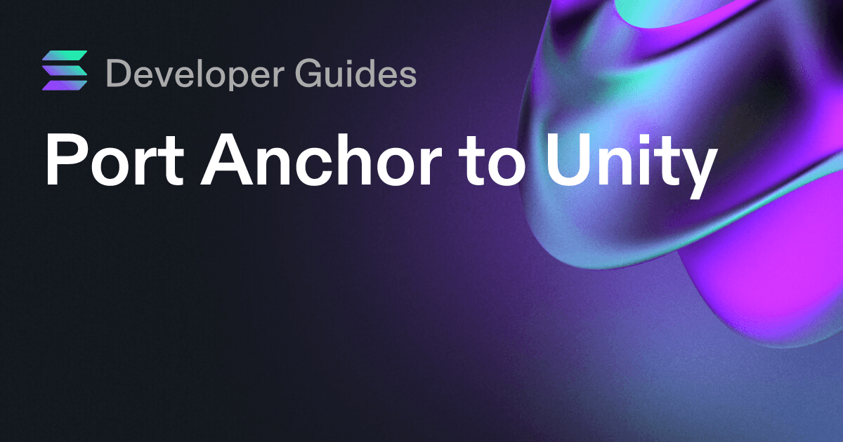 Port Anchor to Unity